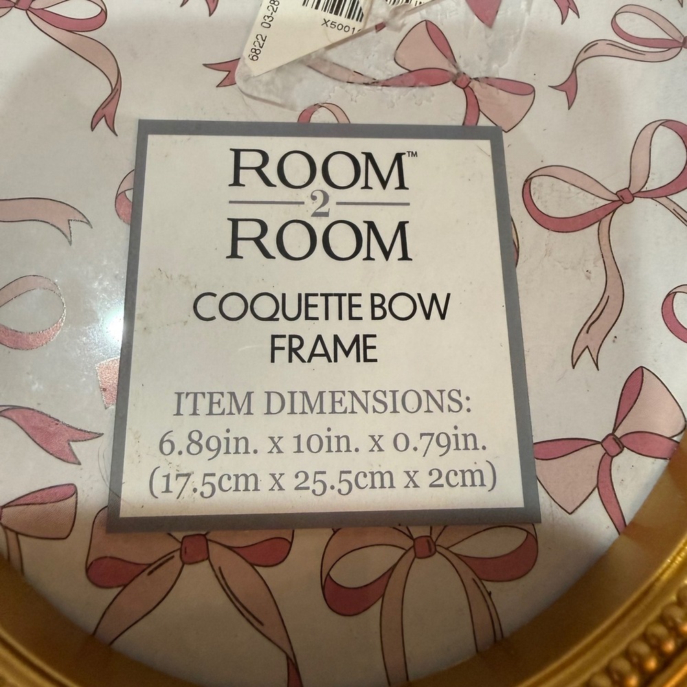 Coquette Bow Gold Oval Picture Frame Cottagecore Romantic Vintage Style Decor - Picture 5 of 6